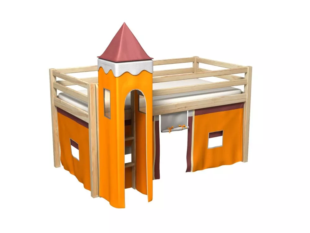 Bērnu gulta Gabi Tower ar stelāžu Guļamvietas platums: 80 cm, Guļamvietas garums: 180 cm, · 88 × 188 × 106 cm