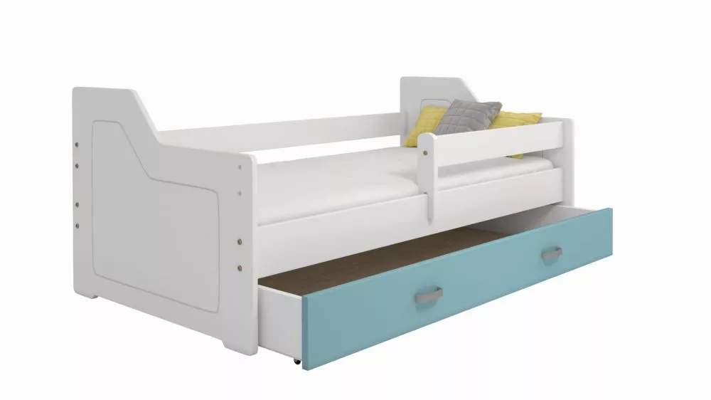Bērnu gulta Miki B4 ar stelāžu Guļamvietas platums: 80 cm, Guļamvietas garums: 160 cm, · 85 × 164 × 65 cm