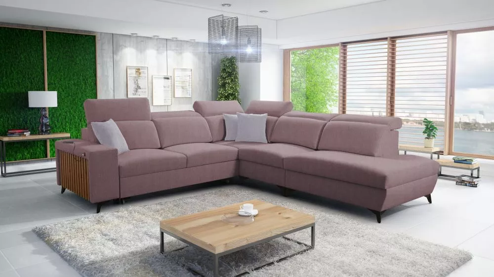 Dīvāns Bartone 9 Standard · Rozā · 300 × 283 × 83 cm