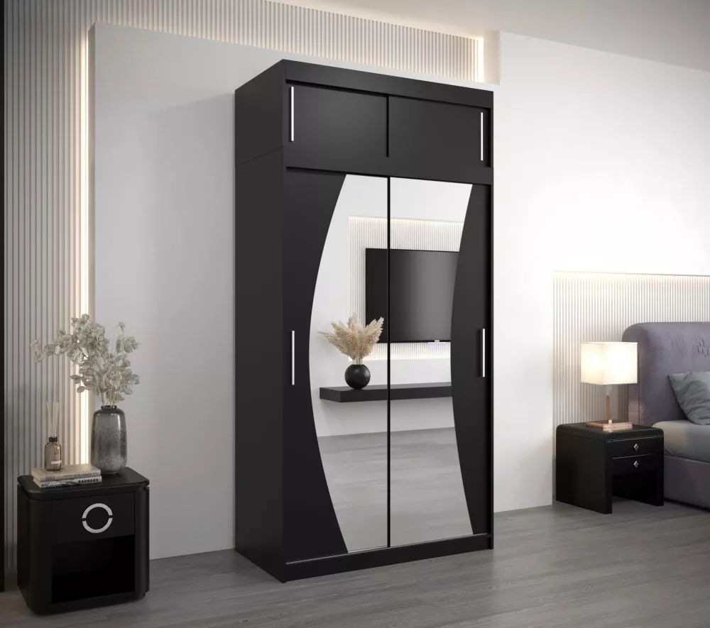 Skapis Wave Dream Premium · Melns · 120 × 62 × 240 cm