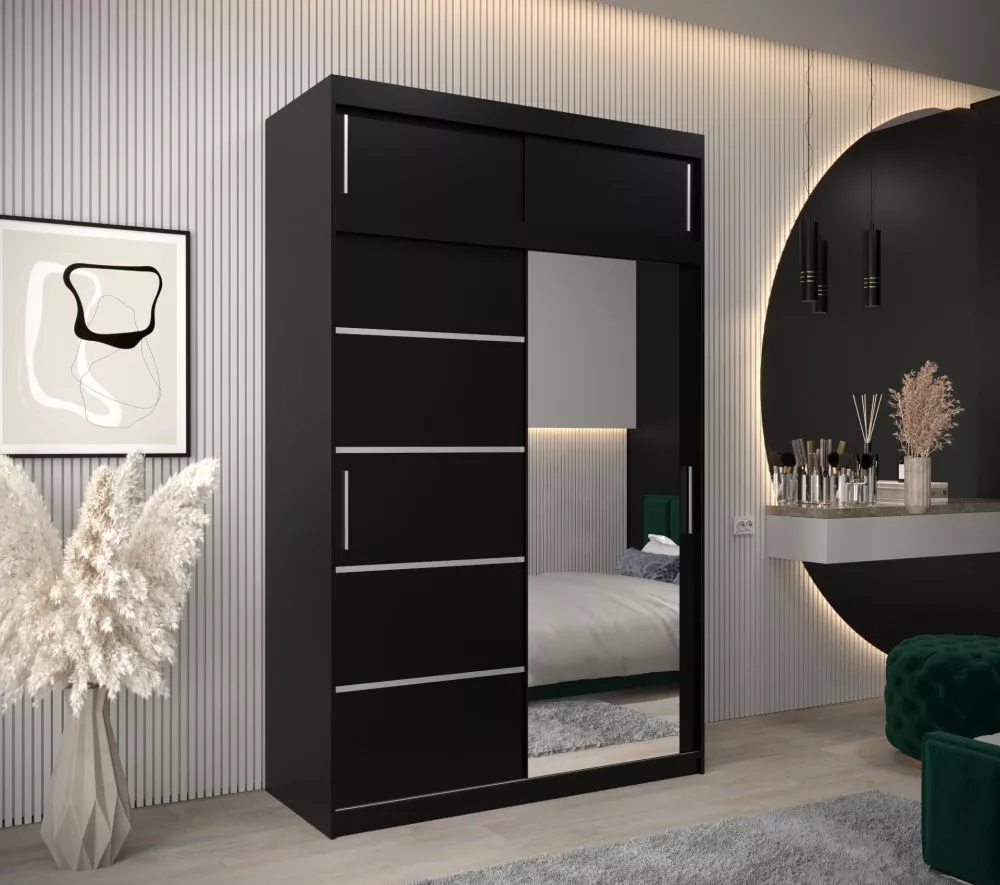 Skapis Verona 2 Premium · Melns · 150 × 62 × 240 cm