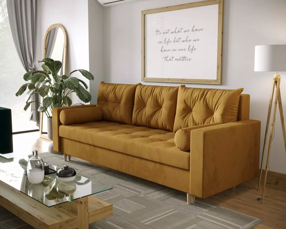 Dīvāns Skandi Sofa standard · Dzeltens · 87 × 220 × 87 cm