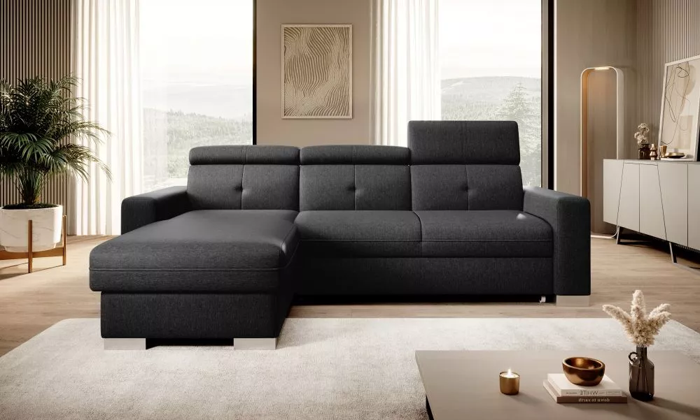 Dīvāns Fresia Standard · Melns · 176 × 247 × 104 cm