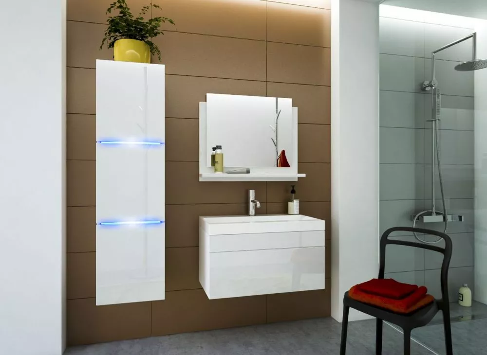 Vannas istabas komplekts Ibiza Big 1 60 ar LED · Balts · 110 × 97 × 35 cm
