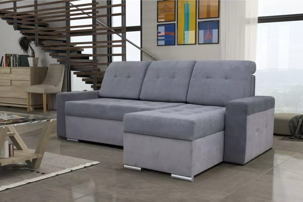 Dīvāns Lagos Comfort standard · Tumši pelēks + pelēks · 150 × 243 × 90 cm