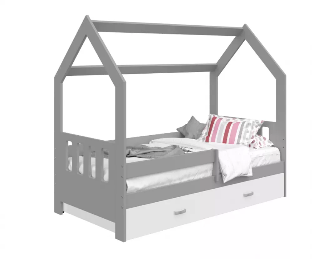 Bērnu gulta Domek D3-C ar stelāžu Guļamvietas platums: 80 cm, Guļamvietas garums: 160 cm, · 87 × 164 × 144 cm