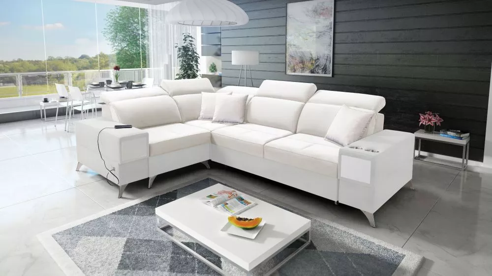 Dīvāns Deus 2 Premium Standard · Krēma + balts · 204 × 286 × 83 cm