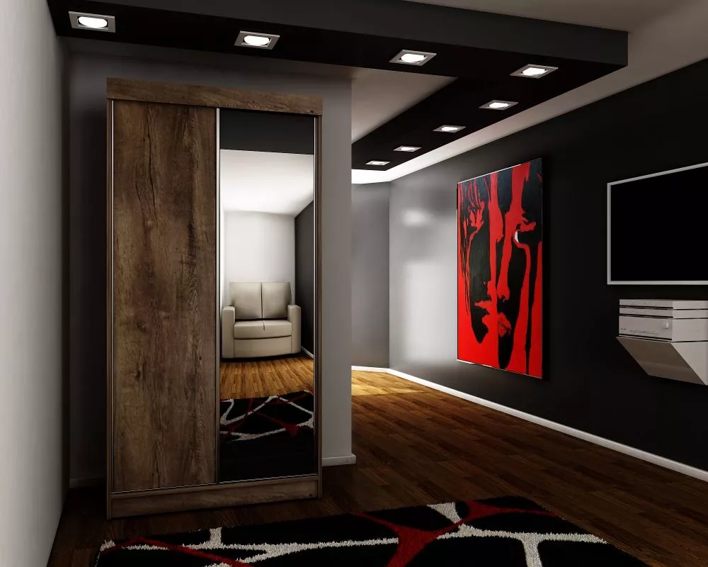 Skapis Top 33 ar LED · Tumšais osis · 100 × 62 × 200 cm