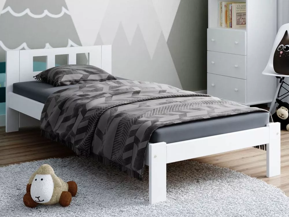 Gulta DMD-4 Magnat ar stelāžu Guļamvietas platums: 90 cm, Guļamvietas garums: 200 cm, · Balts · 98 × 206 × 65 cm