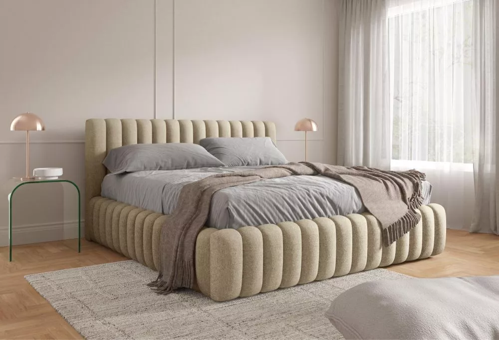Gulta Bliss standard ar stelāžu Guļamvietas platums: 120 cm, Guļamvietas garums: 200 cm, stelāžas tips: metāla, · Bēšs ·