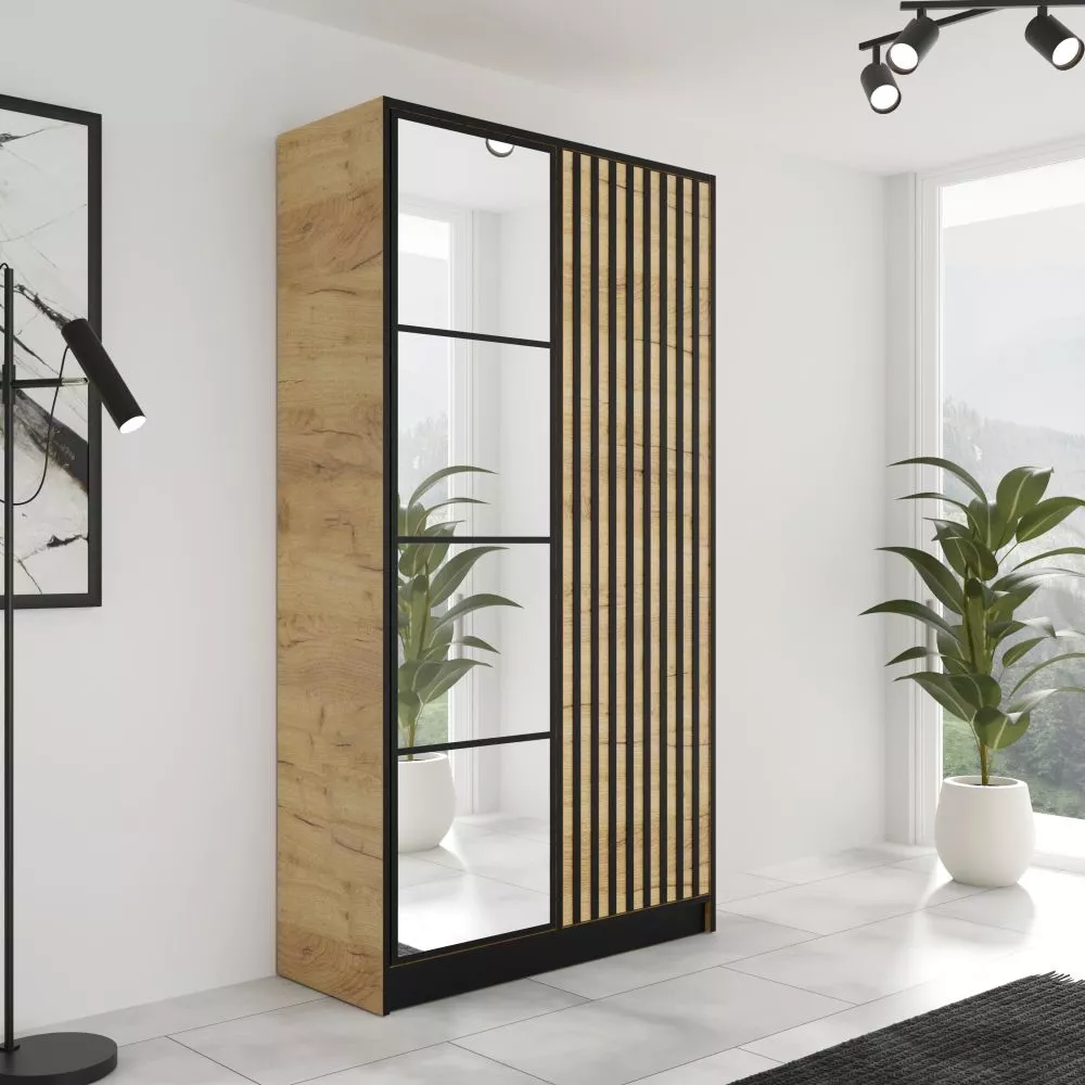 Skapis Eden 03 · Ozols craft zelts · 105 × 39 × 205 cm