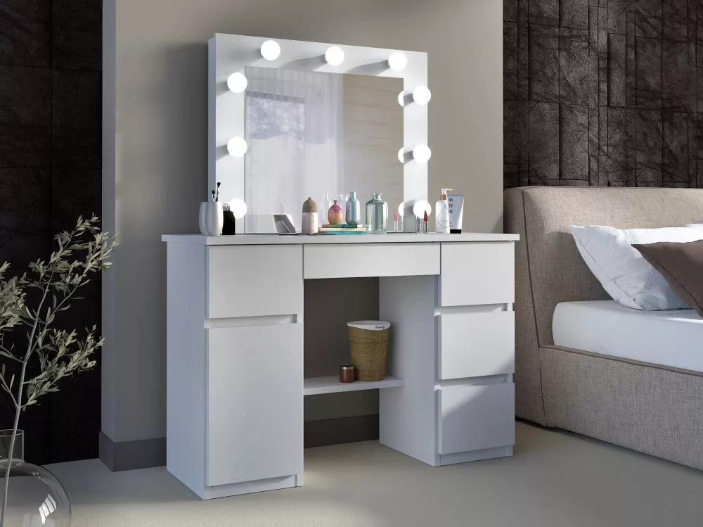 Kosmētikas galds Olivia 9 LED · Balts · 120 × 140.8 × 45 cm