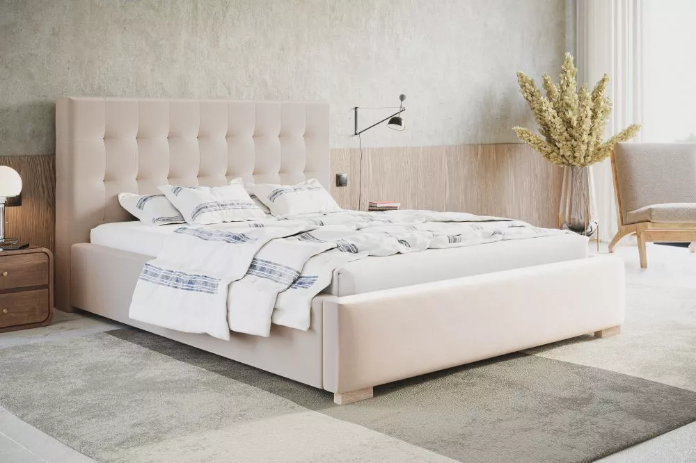 Gulta Bed 2 standard ar stelāžu Guļamvietas platums: 120 cm, Guļamvietas garums: 200 cm, stelāžas tips: koka, · Krēma · 
