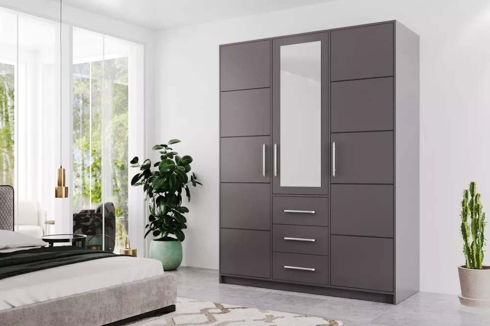 Skapis Bali Classic · Grafīts · 145 × 57.5 × 200 cm