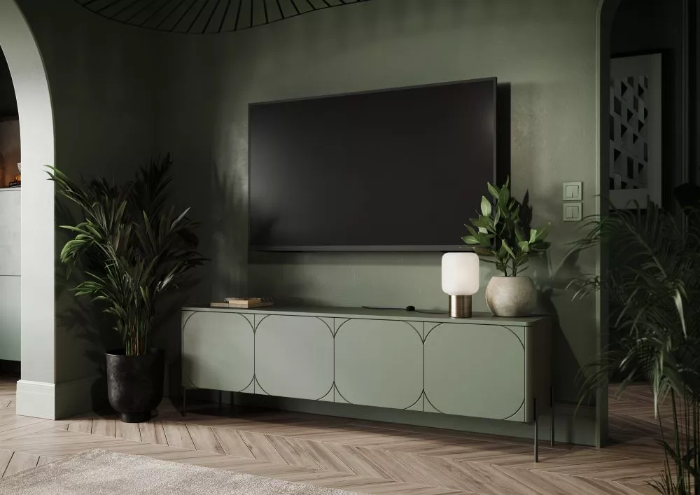 TV tumba Sonatia RTV 200 4D2SZ · Olīvu · 204 × 45 × 65 cm