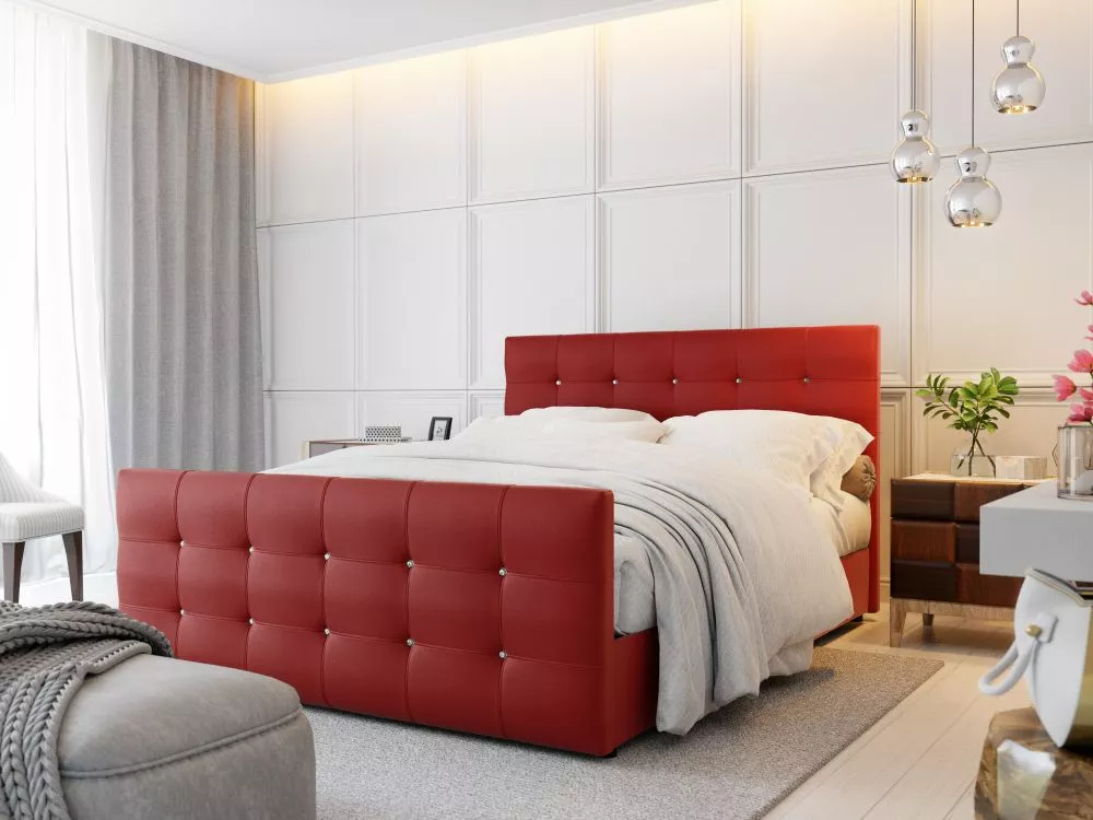 Gulta Kleo Eco Boxspring standard Guļamvietas platums: 180 cm, Guļamvietas garums: 200 cm, · Sarkans · 185 × 216 × 106 c