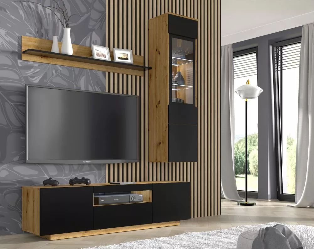 Sekcija Aura A ar LED Korpusa krāsa: ozols artisan, · 180 × 37 × 180 cm