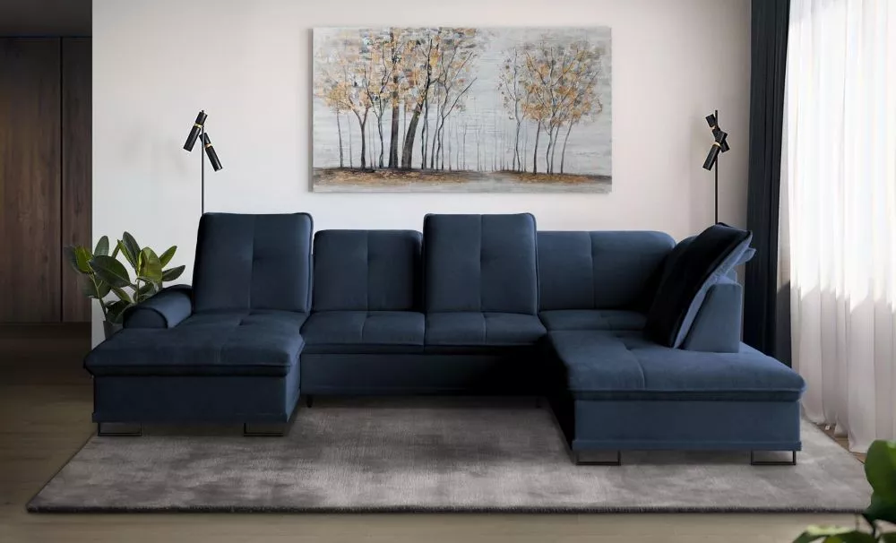 Dīvāns Boss U Standard · Tumši zils · 230 × 346 × 90 cm