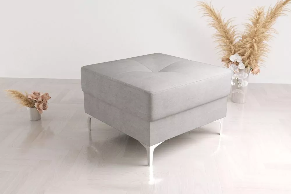 Pufs Orion Square P Standard Auduma numurs: Primo 84, · Gaiši pelēks · 70 × 49 × 70 cm