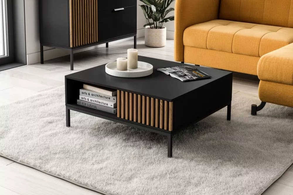 Žurnālgalds Meorati STO80 Korpusa krāsa: melns, · 80 × 80 × 35 cm