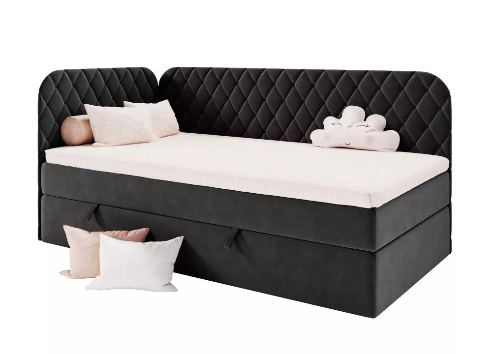 Gulta Naomi 3M Standard Guļamvietas platums: 90 cm, Guļamvietas garums: 200 cm, · Melns · 95 × 206 × 90 cm
