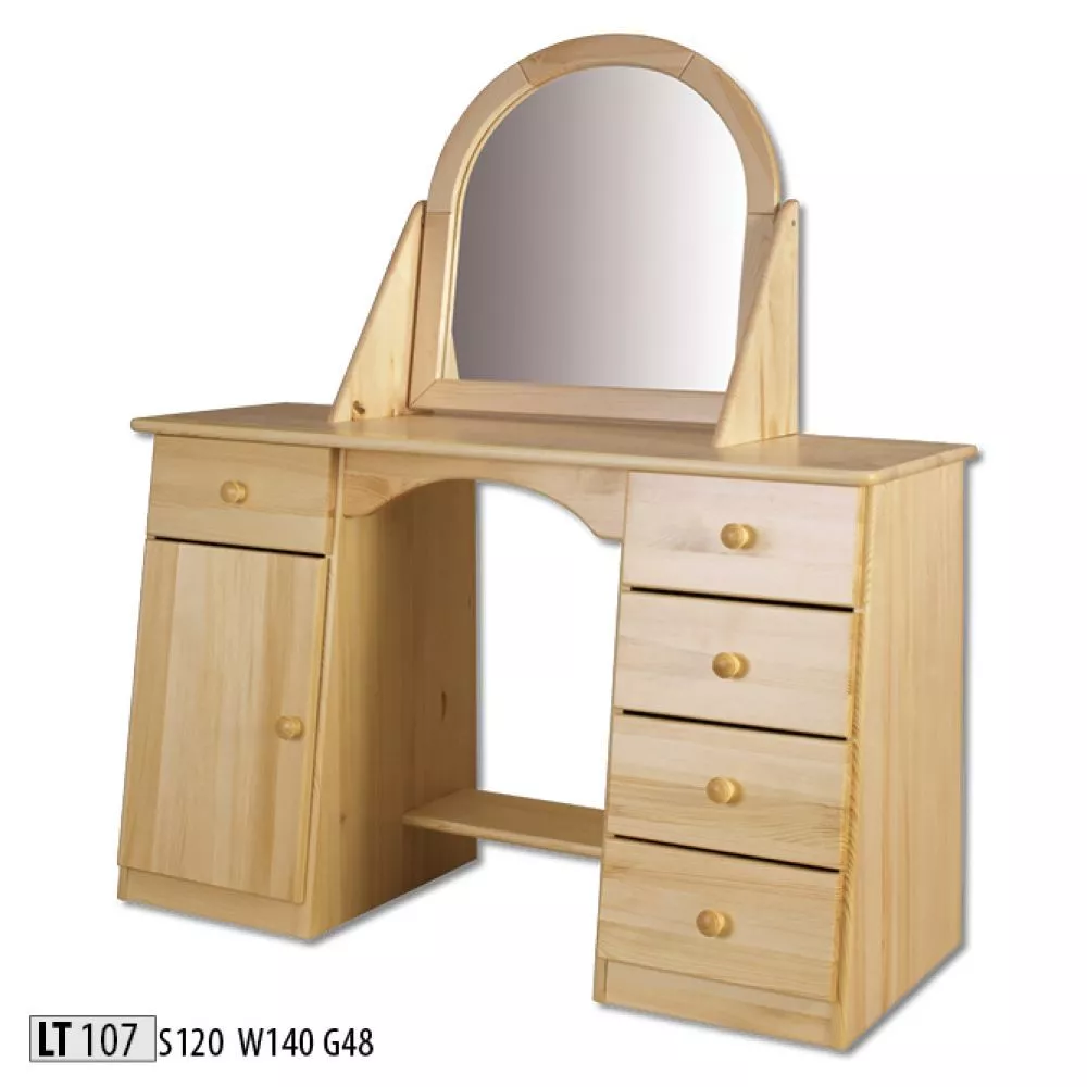 Kosmētikas galds LT 107 · Priede · 120 × 140 × 48 cm