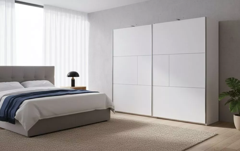 Skapis Nimess 250 ar LED · Balts · 250 × 65 × 215 cm