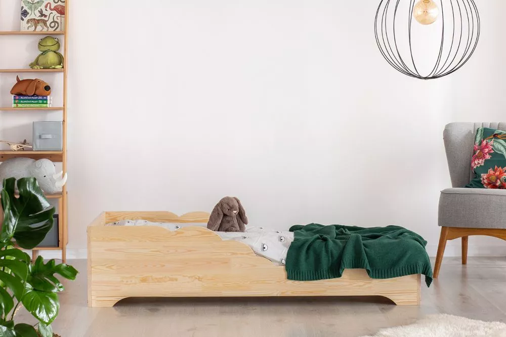 Bērnu gulta Box 11 ar stelāžu Guļamvietas platums: 90 cm, Guļamvietas garums: 190 cm, · Priede · 94 × 194 × 40 cm