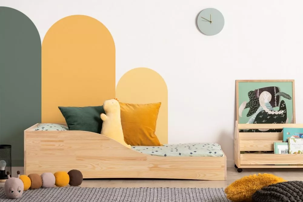 Bērnu gulta Pepe 3 ar stelāžu Guļamvietas platums: 90 cm, Guļamvietas garums: 180 cm, · Priede · 94 × 184 × 40 cm