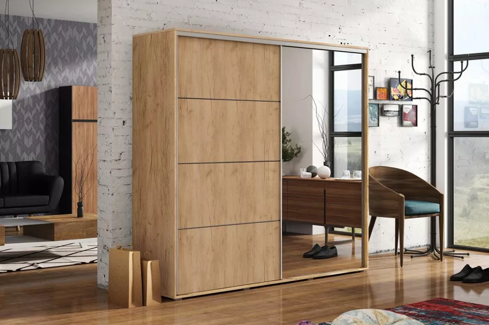 Skapis Modern A12 · Ozols craft zelts · 150 × 62 × 245 cm