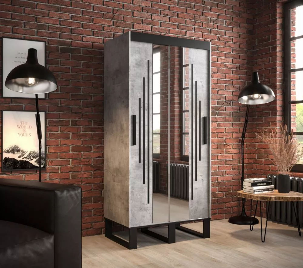Skapis Loft Y1 · Betons · 100 × 62 × 212 cm