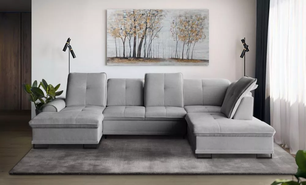 Dīvāns Boss U Standard · Gaiši pelēks · 230 × 346 × 90 cm