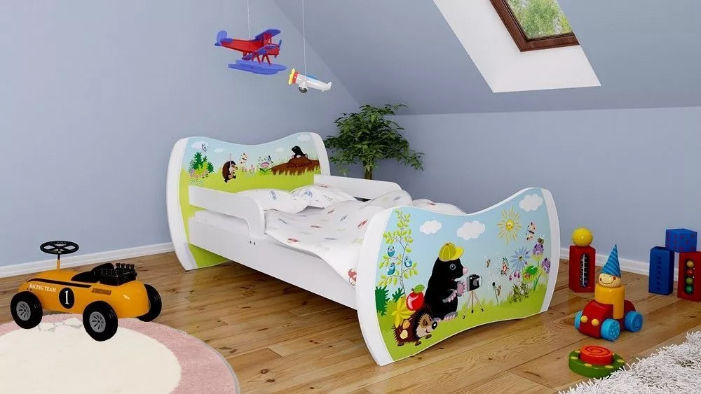 Bērnu gulta Dream L05 180x90 DM18 ar stelāžu Guļamvietas platums: 90 cm, Guļamvietas garums: 180 cm, · 114 × 184 × 71 cm