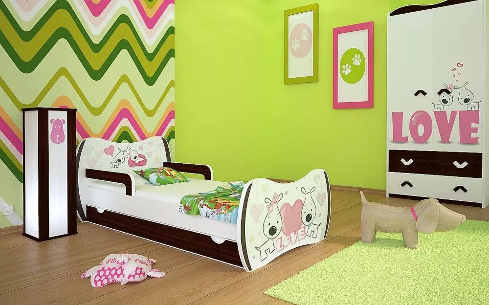 Bērnu gulta Dream L02 140x70 DM01 ar stelāžu Guļamvietas platums: 70 cm, Guļamvietas garums: 140 cm, · 94 × 144 × 71 cm