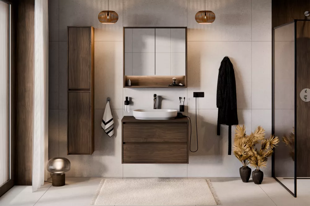 Vannas istabas komplekts Viola Set · Rieksts · 160 × 110 × 46 cm