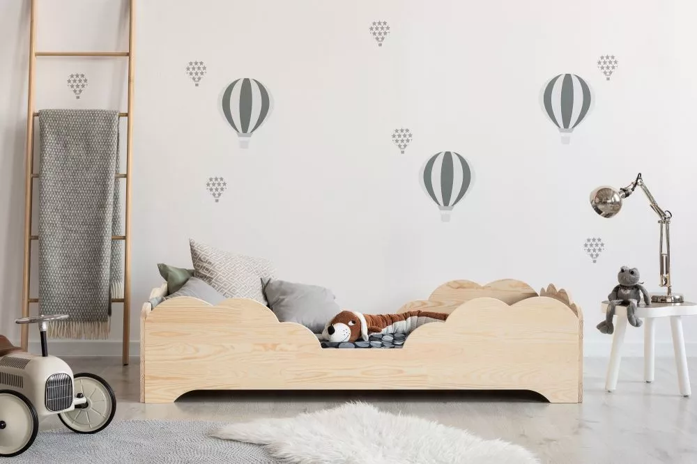 Bērnu gulta Box 10 ar stelāžu Guļamvietas platums: 90 cm, Guļamvietas garums: 180 cm, · Priede · 94 × 184 × 40 cm