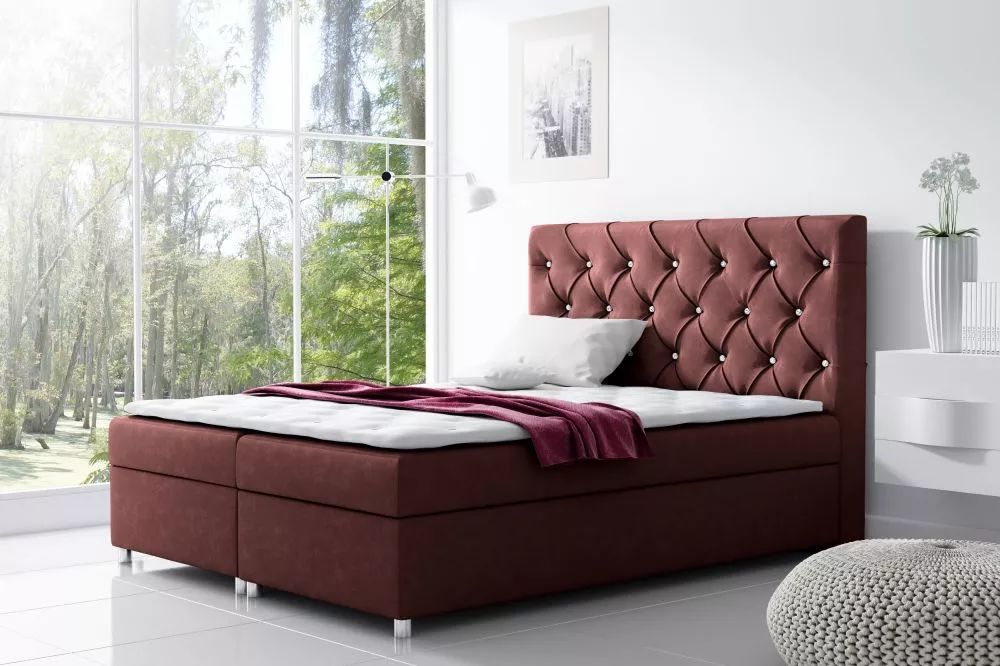 Gulta Roma Boxspring Premium Standard Guļamvietas platums: 140 cm, Guļamvietas garums: 200 cm, · Tumši rozā · 140 × 213 
