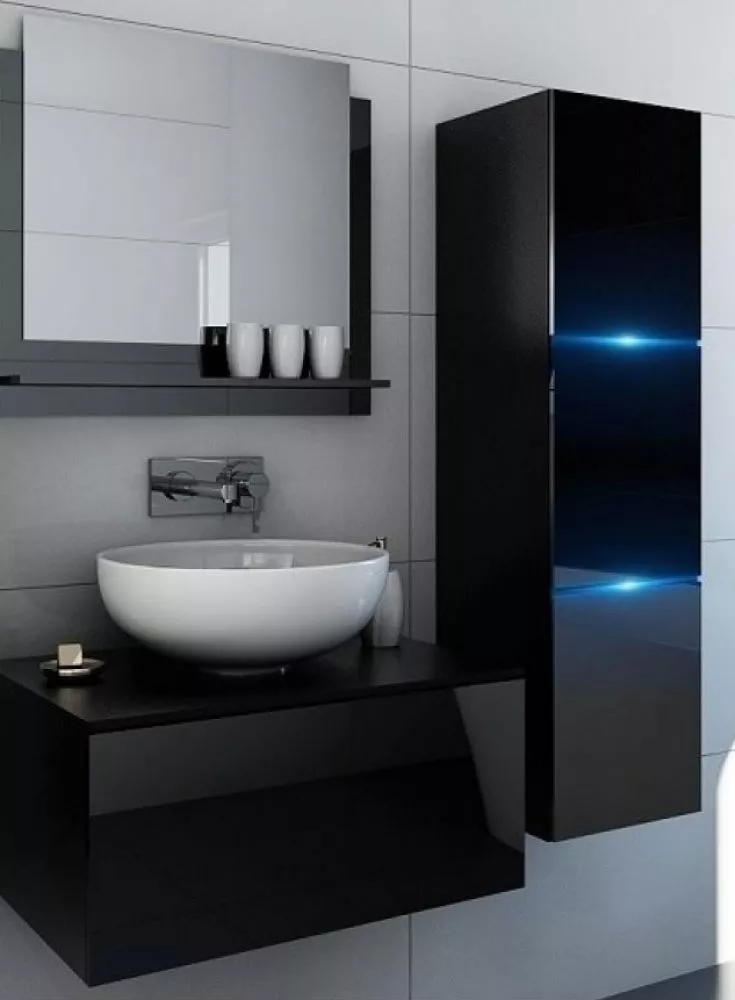 Vannas istabas komplekts Like 1 ar LED · Melns · 110 × 90 × 42 cm