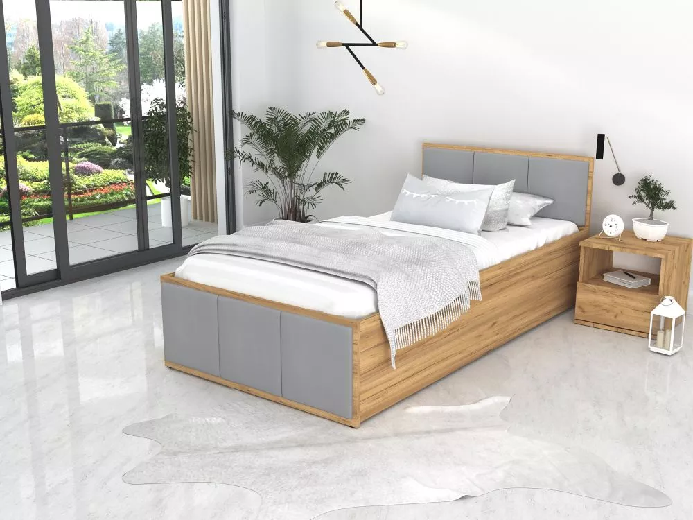 Gulta Panama T Craft ar stelāžu Guļamvietas platums: 120 cm, Korpusa krāsa: ozols kraft, Guļamvietas garums: 200 cm, ste
