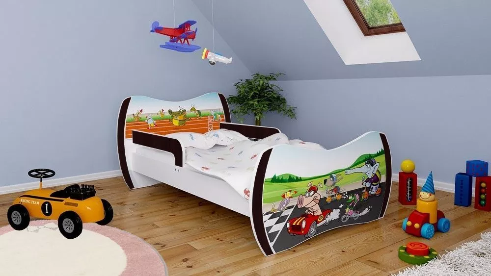 Bērnu gulta Dream L03 160x80 DM19 ar stelāžu Guļamvietas platums: 80 cm, Guļamvietas garums: 160 cm, · 104 × 164 × 71 cm
