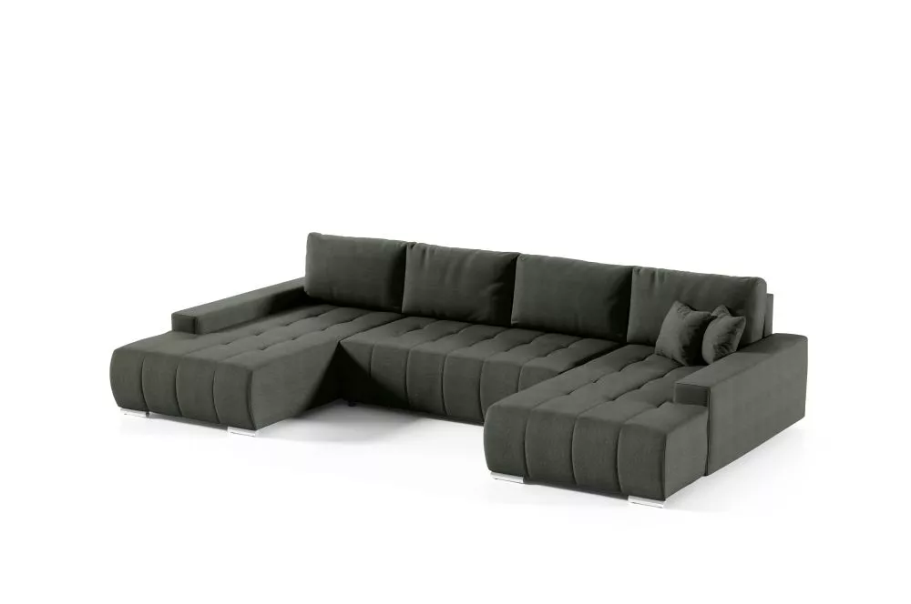 Dīvāns Velutti U Aulla Standard · Olīvu · 185 × 350 × 85 cm