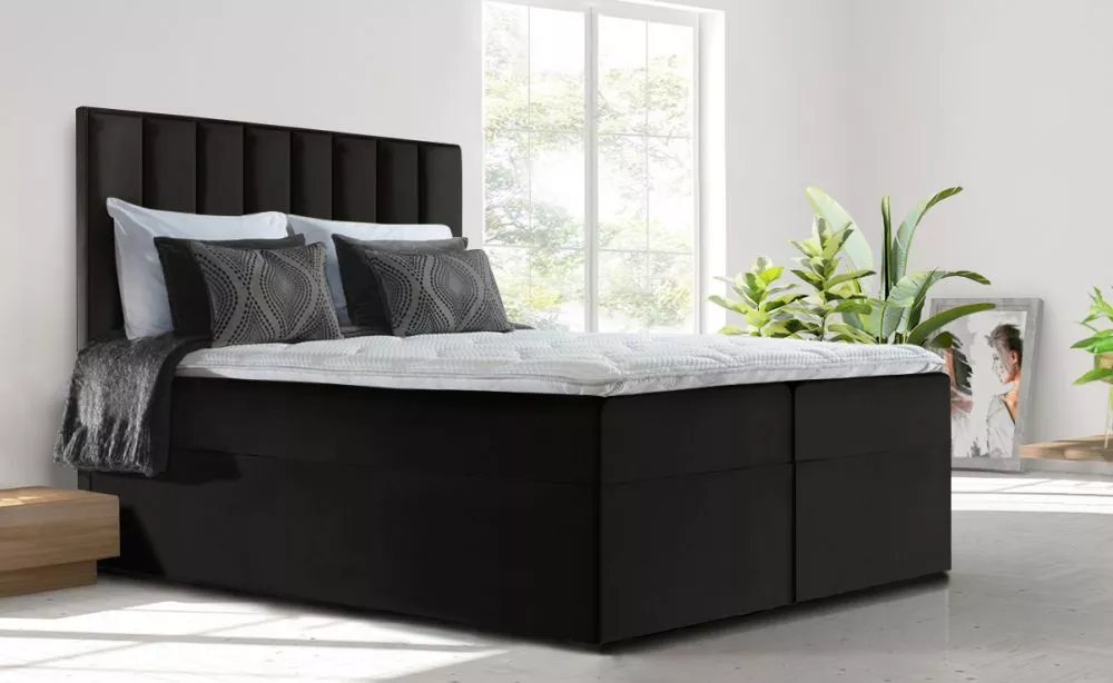 Gulta Simple Premium Boxspring Standard Guļamvietas platums: 160 cm, Guļamvietas garums: 200 cm, · Melns · 160 × 213 × 1