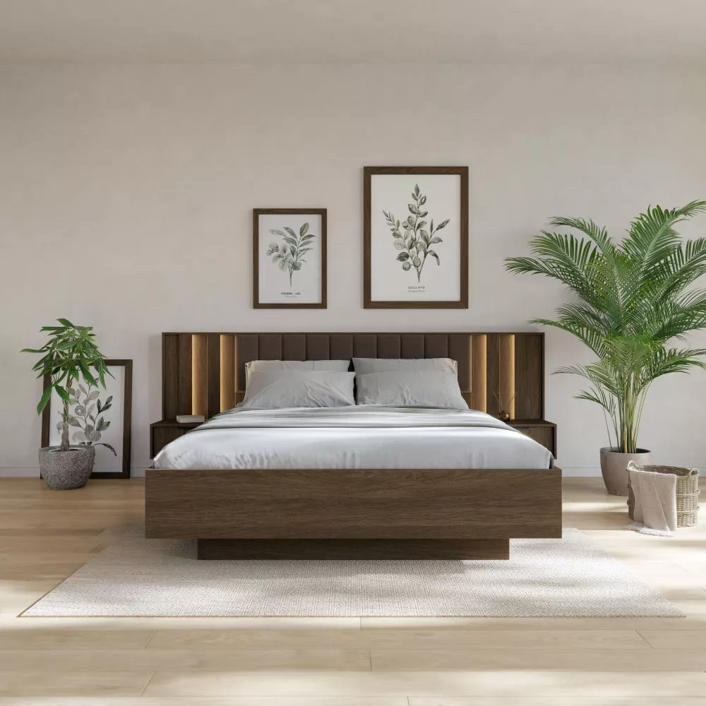 Gulta Amaro G+H 160x200 ar stelāžām Guļamvietas platums: 160 cm, Korpusa krāsa: ozols dunin, Guļamvietas garums: 200 cm,