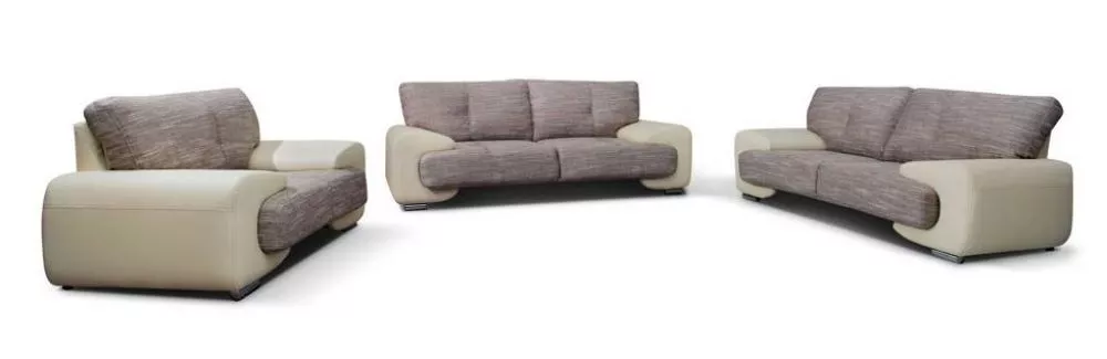 Komplekts Margo 3S+2S+1S Standard · Brūns + krēms · 100 × 230 × 90 cm