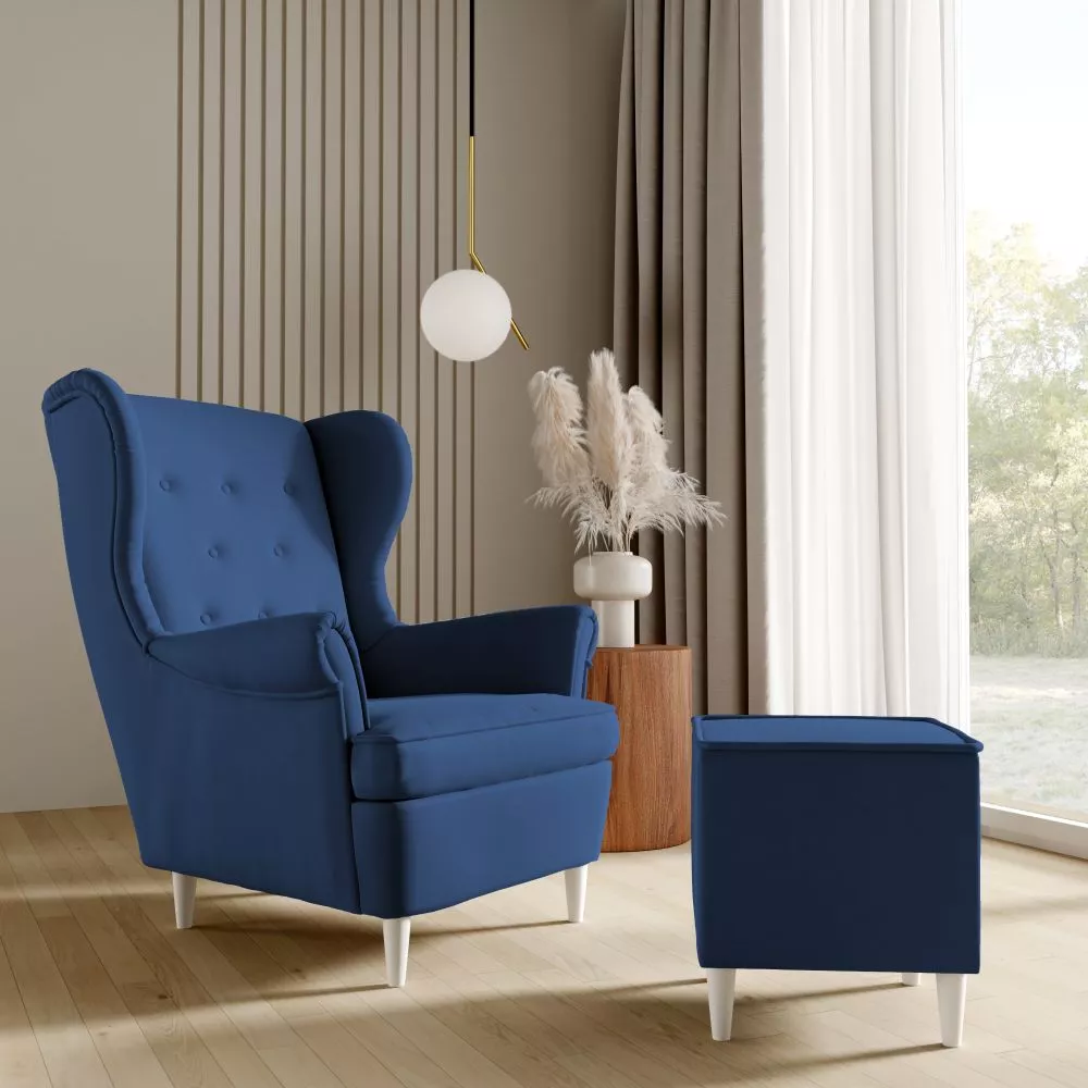 Mīksts krēsls Lino 190 1S+P Standard Sēdvietas dziļums: 55 cm, · Zils · 85 × 90 × 103 cm