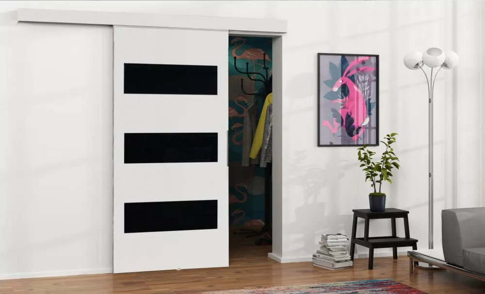 Bīdāmās durvis Malibu M-2 · Balts · 96 × 205 cm