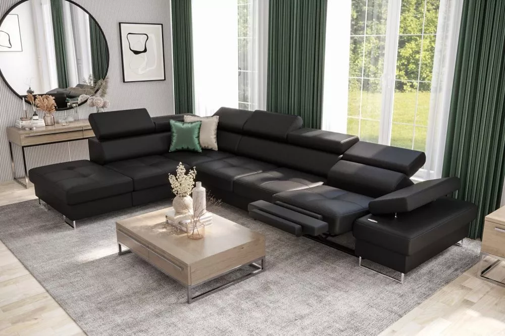Dīvāns Galaxy Premium Relax standard · Melns · 225 × 346 × 74 cm