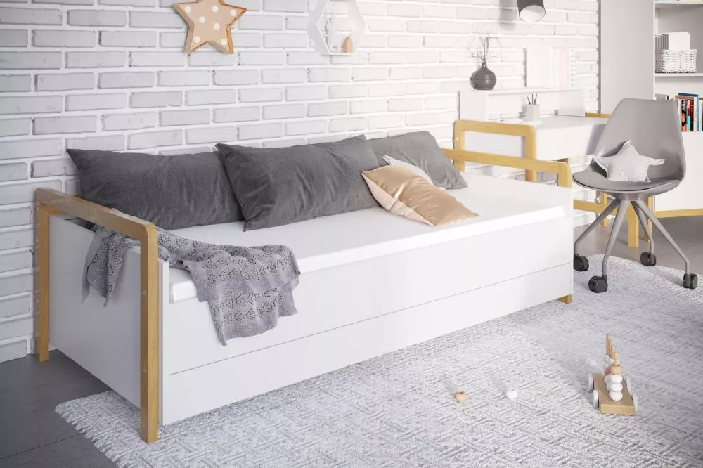Bērnu gulta Victor Coach ar stelāžu Guļamvietas platums: 80 cm, Guļamvietas garums: 180 cm, · 84 × 190 × 65 cm