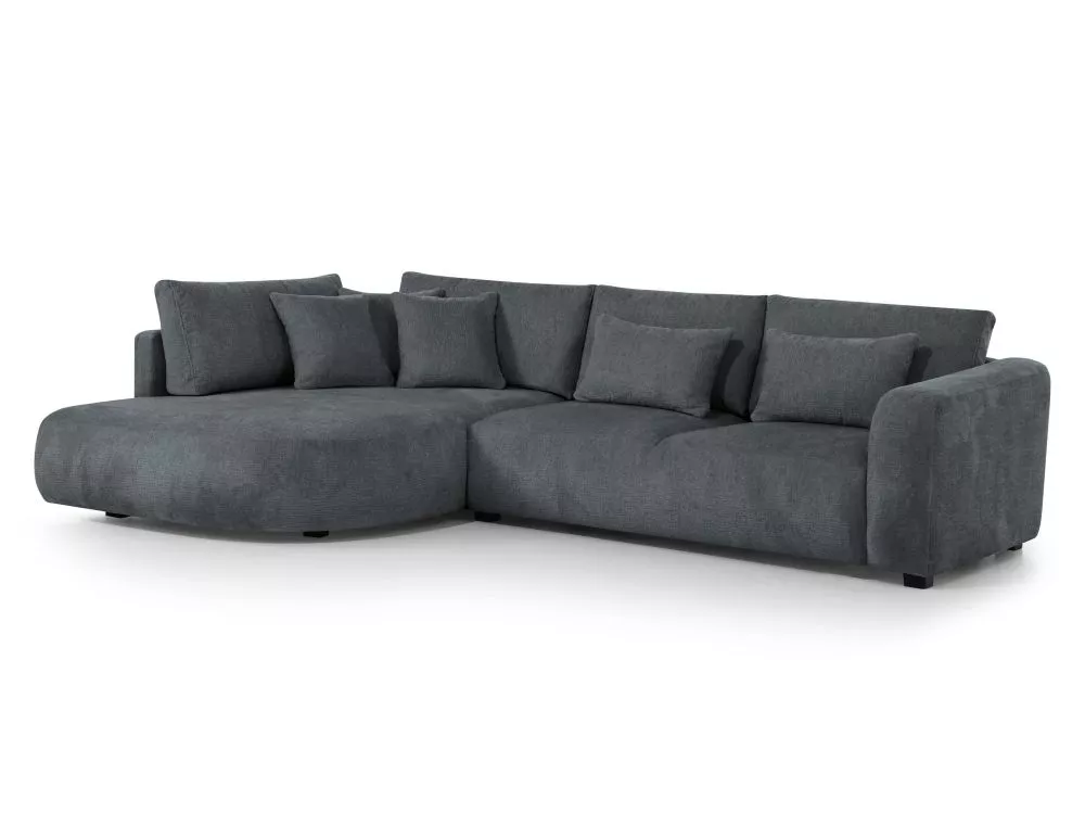 Dīvāns Jacobs L Standard · Melns · 185 × 300 × 85 cm