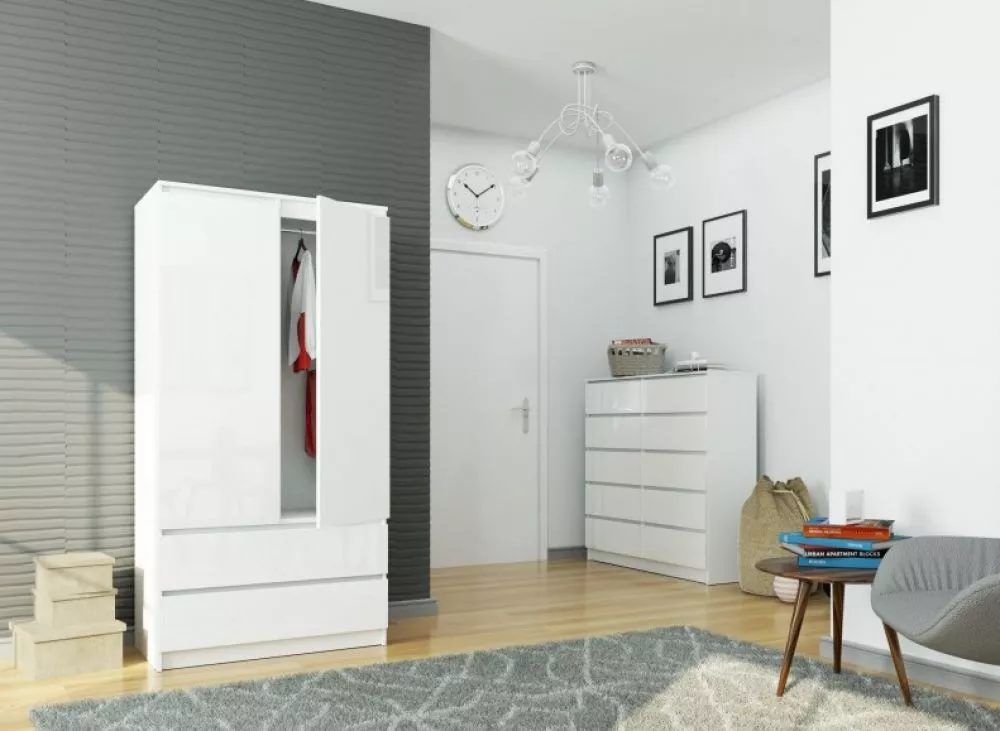 Skapis S902D2SZ Gloss · 90 × 51 × 180 cm